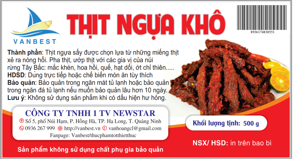Thịt ngựa khô 500g
